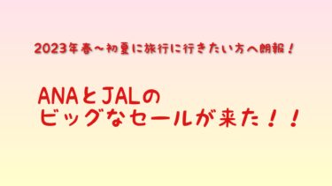【セール情報】比較！ANA（7000円）とJAL（6600円）の国内線全路線の均一セールはいつからいつまで！？